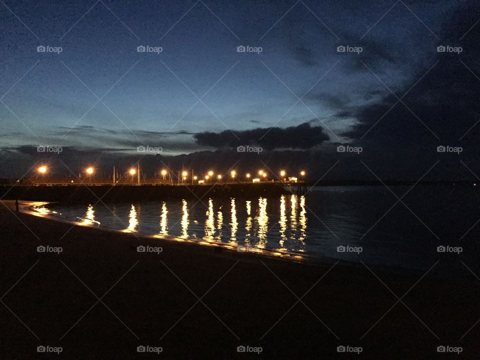Dock reflecting on water
