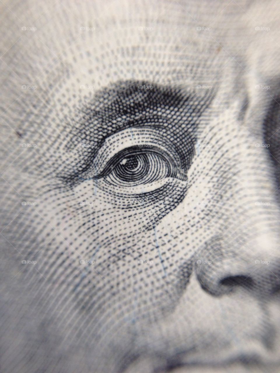 Macro closeup of George Washington 