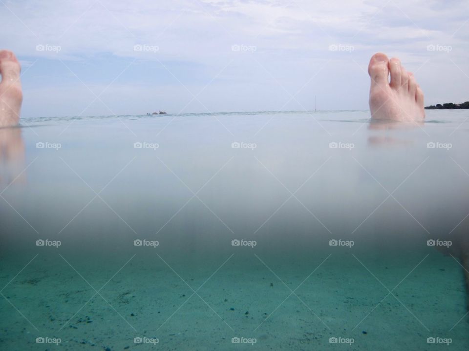 Underwater feet selfie 