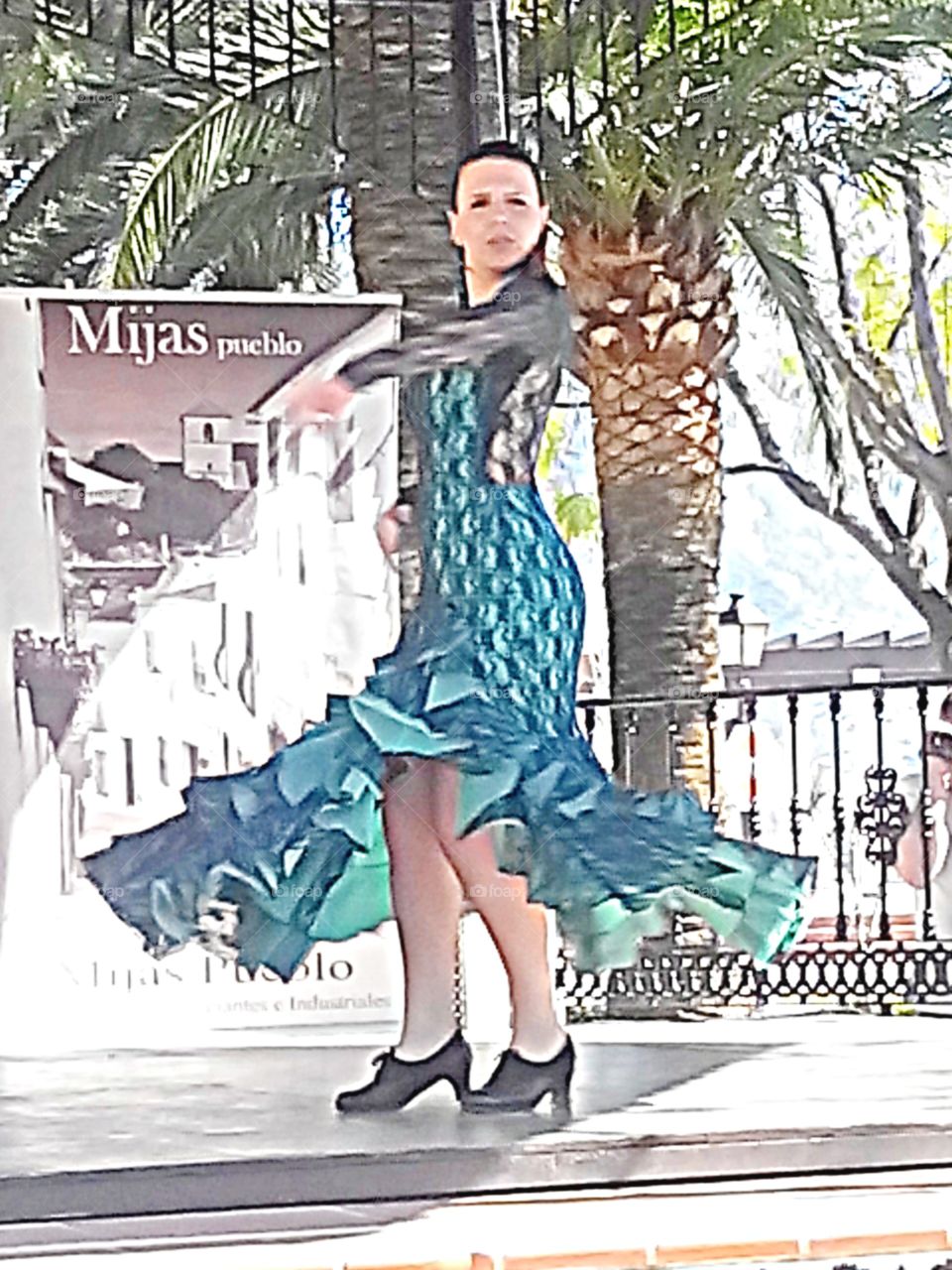 Flamenco dancer . Flamenco dancer during show in Mijas Pueblo 