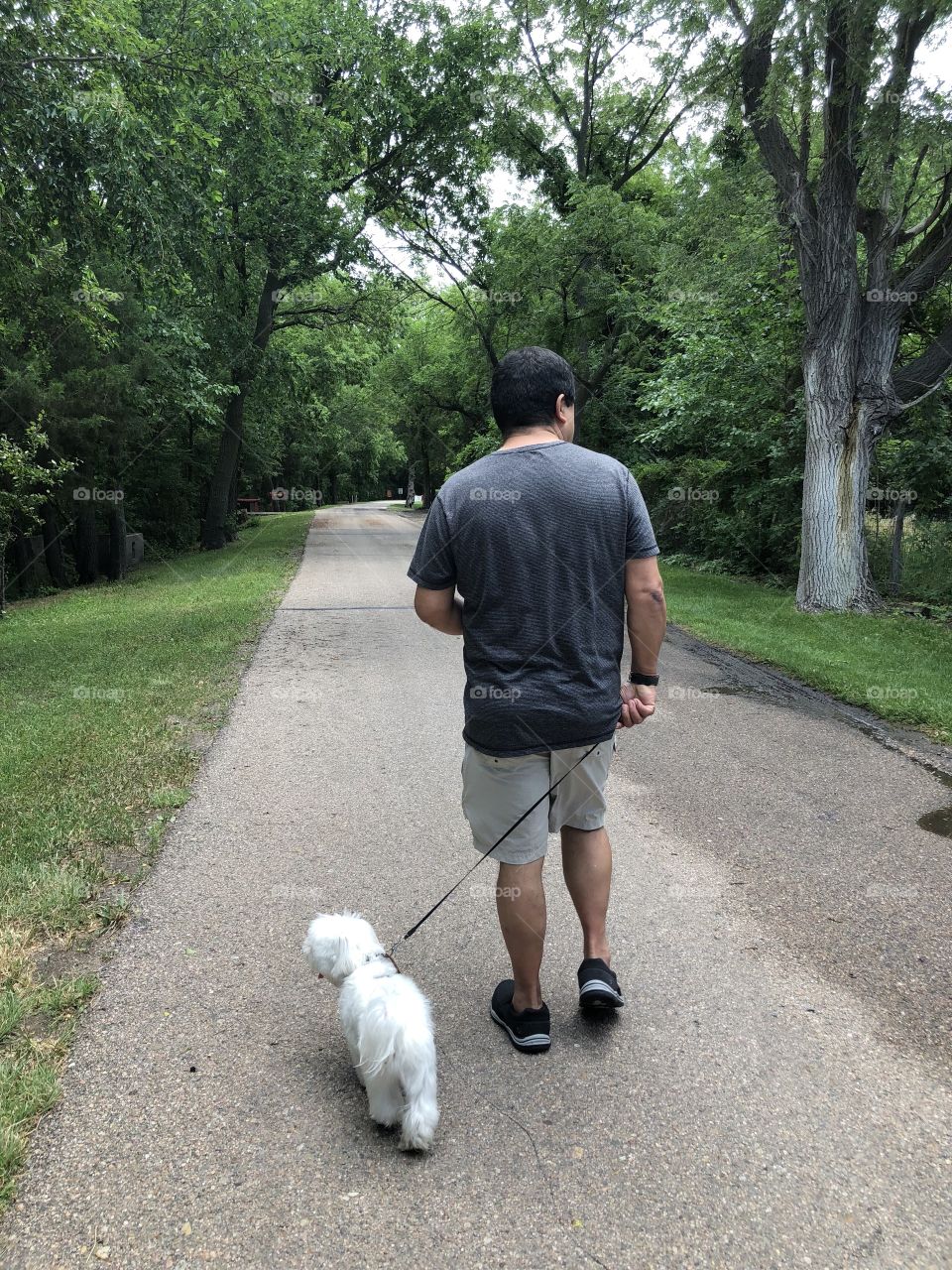 Walking around the park in a warm afternoon 