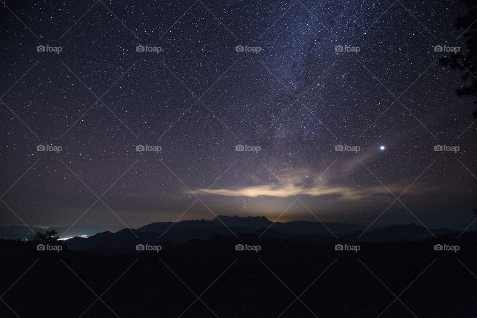 Milky Way over the mountain 