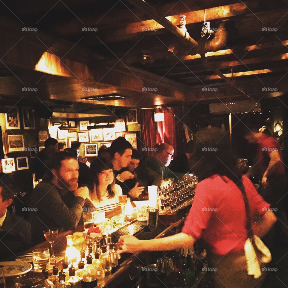 Restaurant, People, Bar, Group, Many