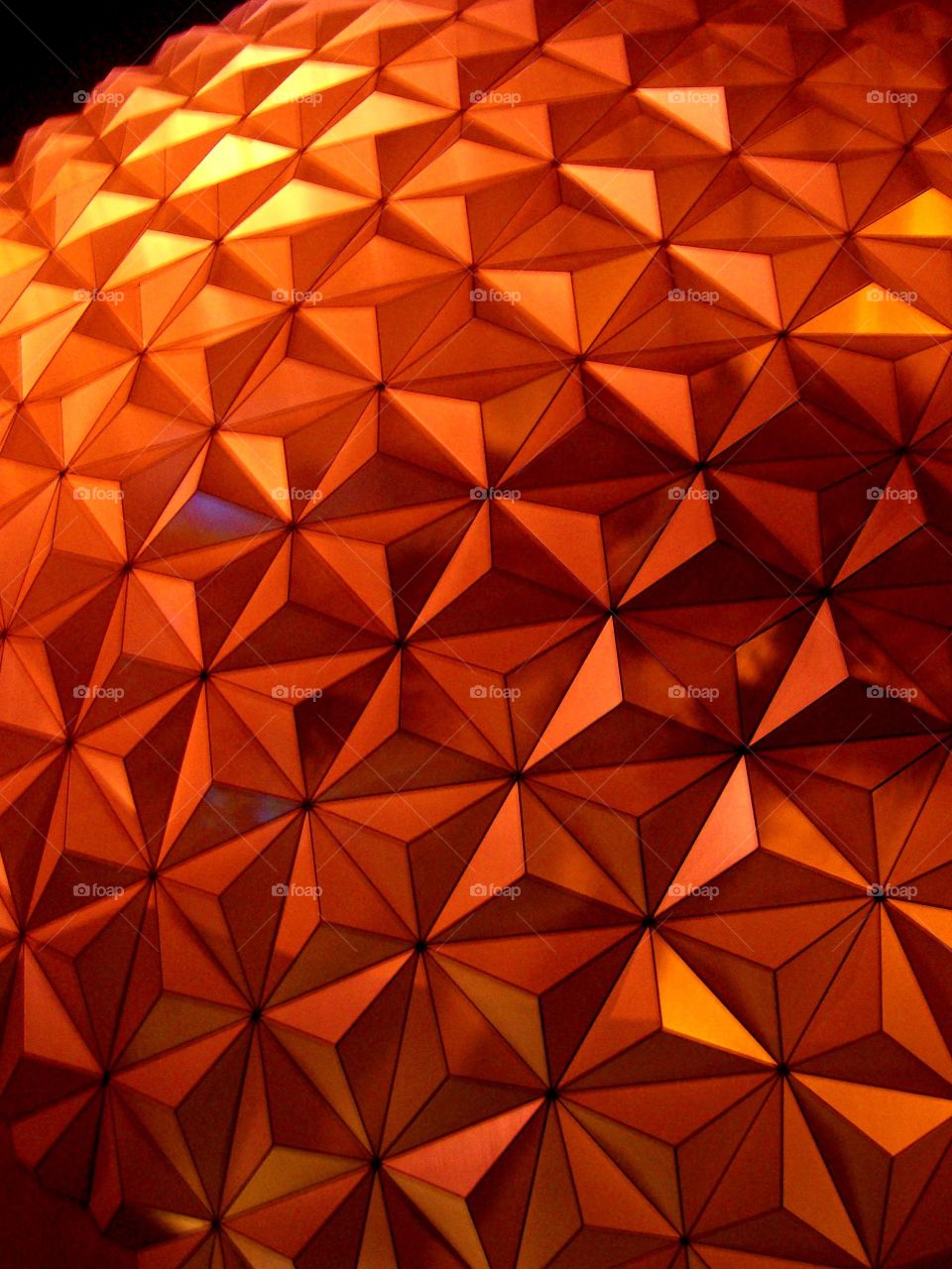 The globe in Epcot center at Walt Disney world in Orlando Florida on a warm evening in Florida 