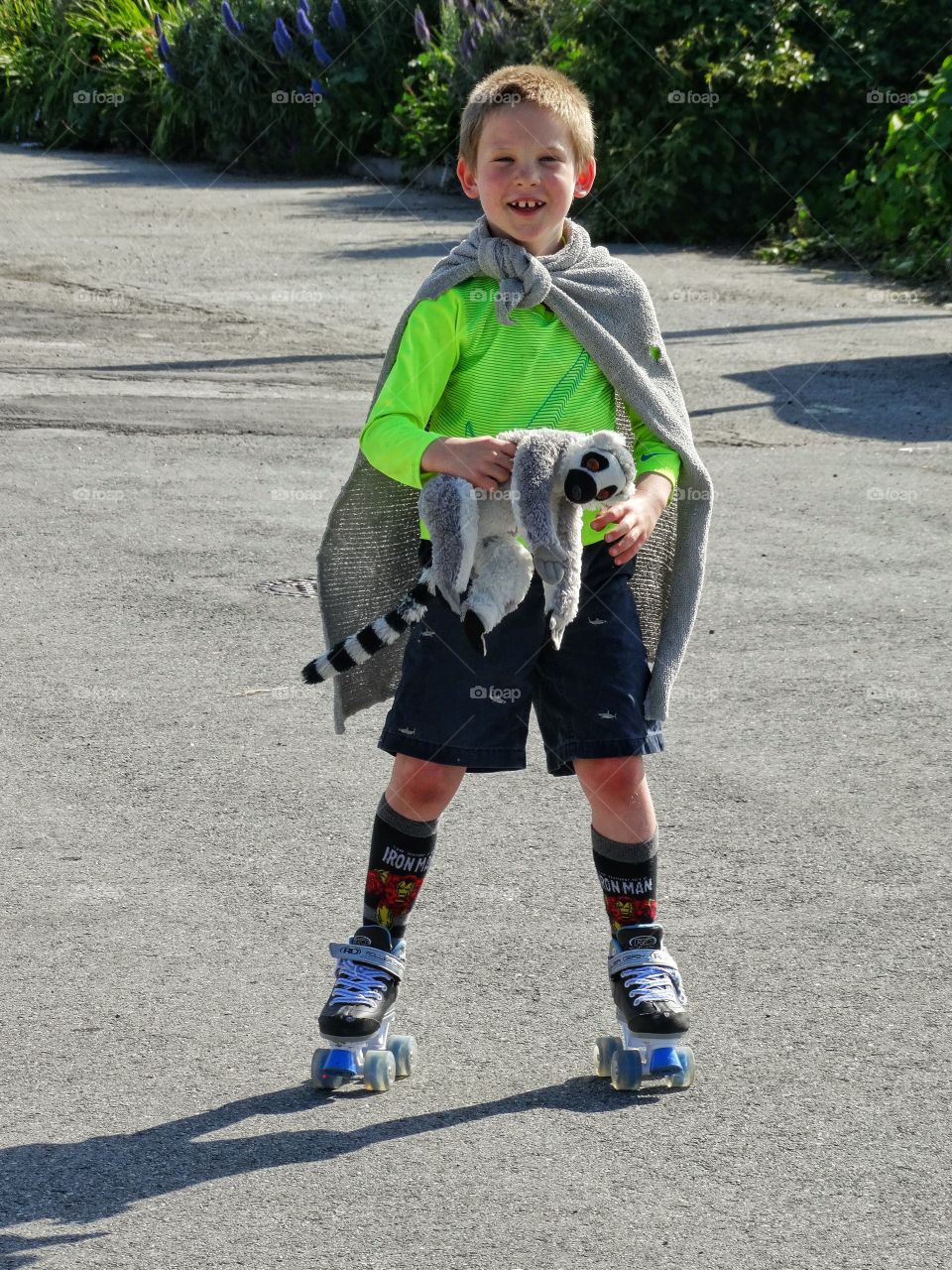 Young Boy On Rollerskates
