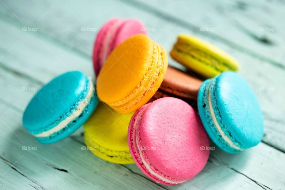 Close-up of macaroons