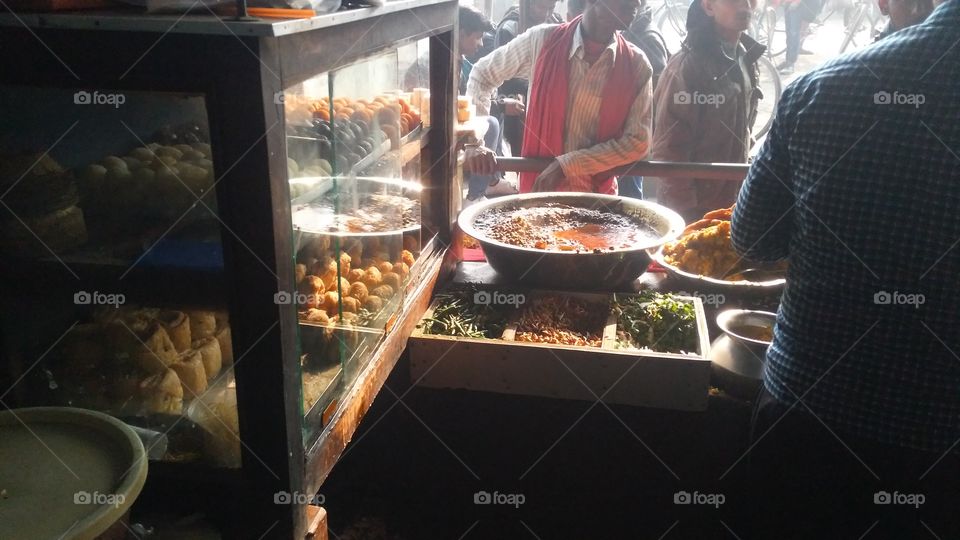 A beautiful scene of sweetmeats on the shops.