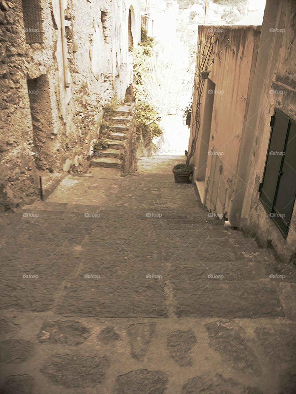 Little street and steps