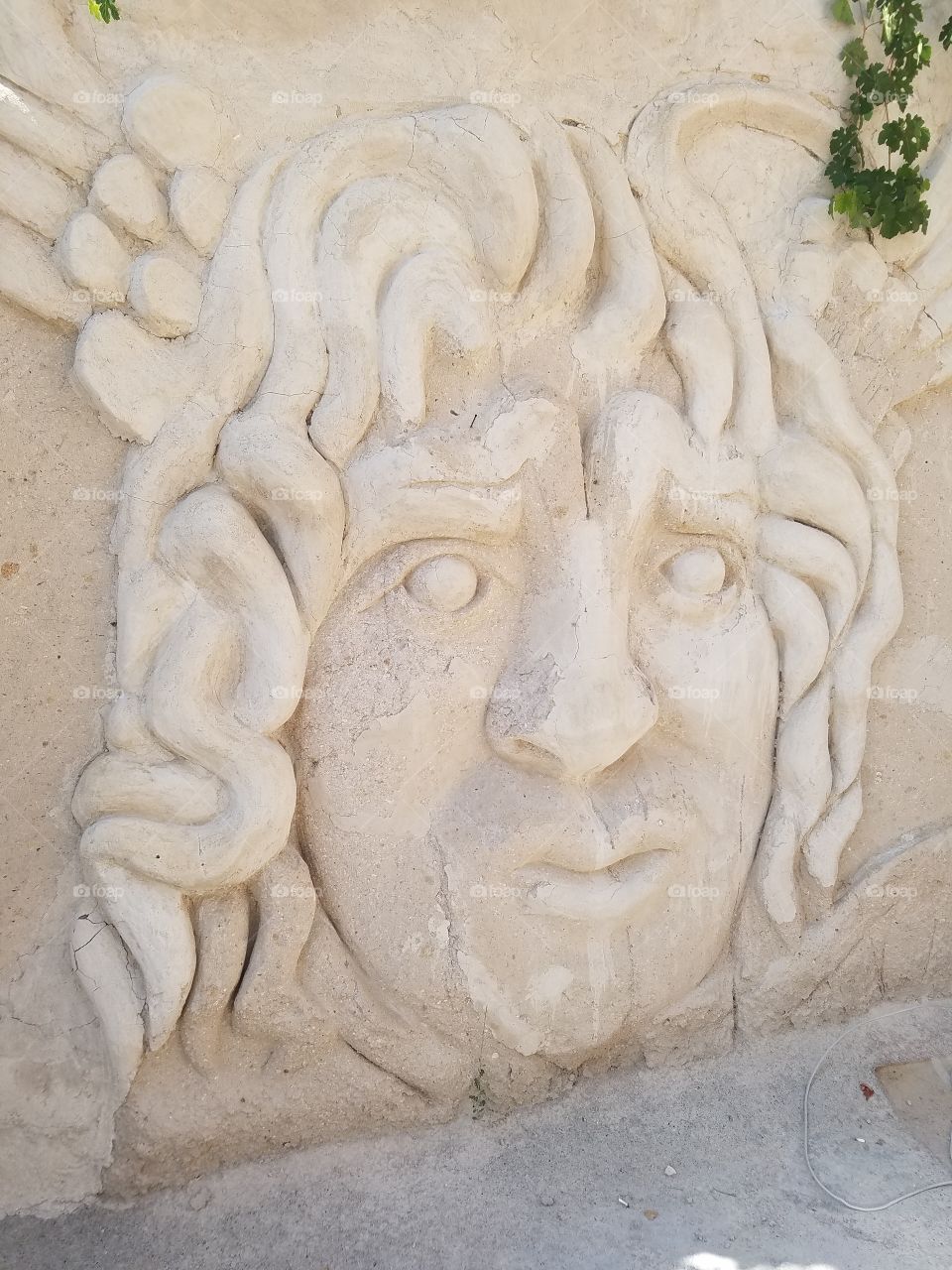 Medusa carved into a wall