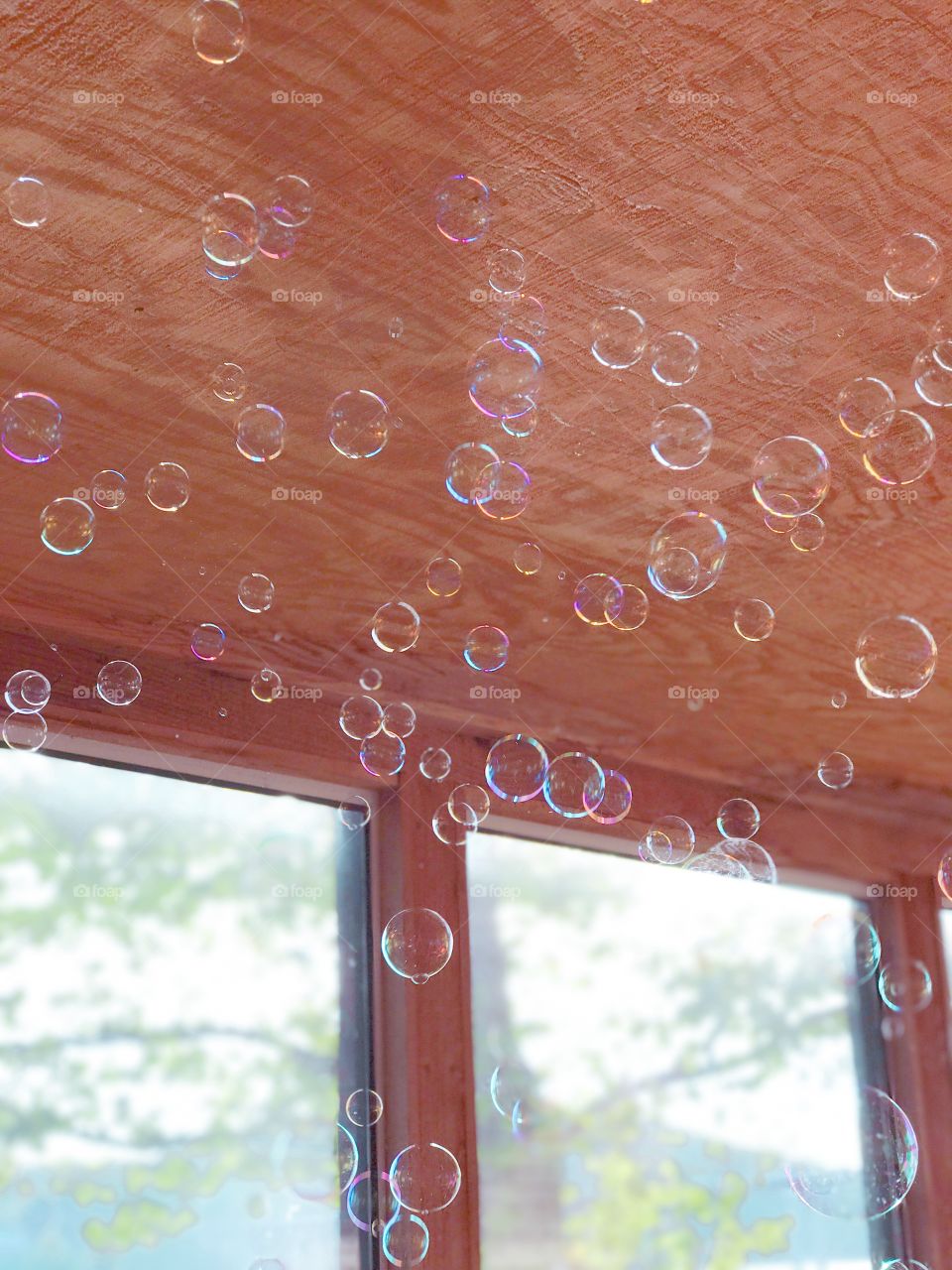 Bubbles on porch 