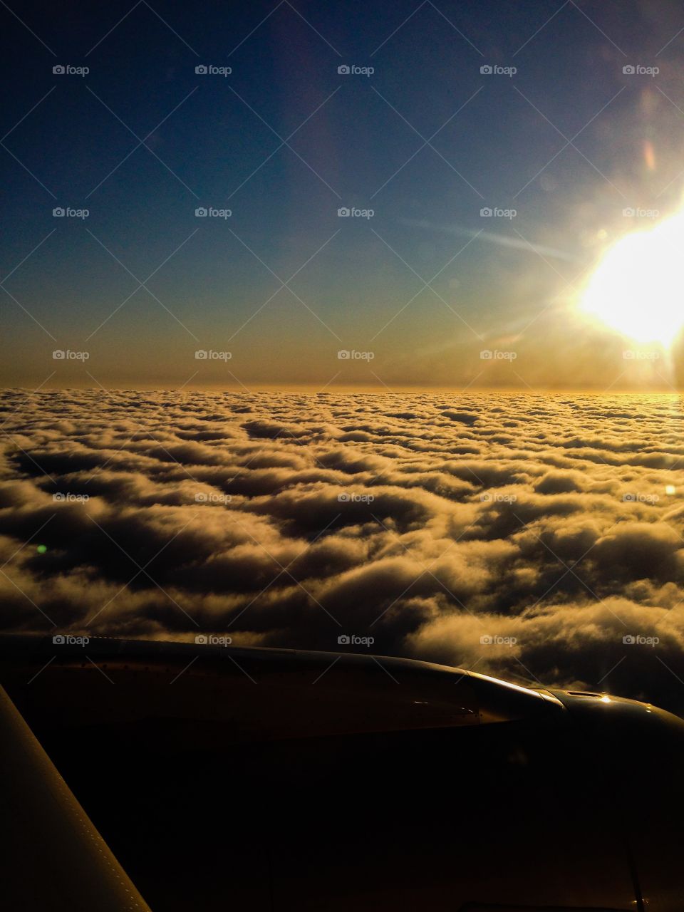 Above the clouds. Sky view from a plane
