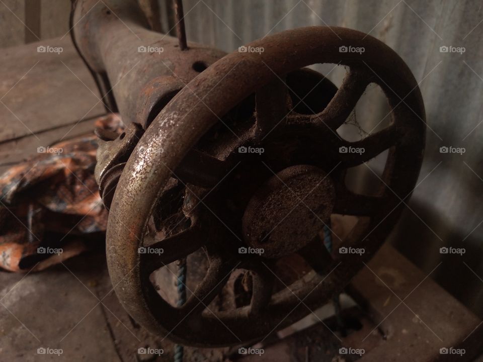 a rusty classic sewing machine