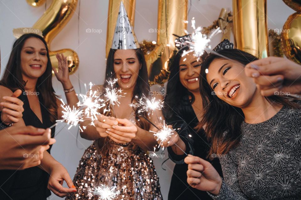 Friends At New Years Party