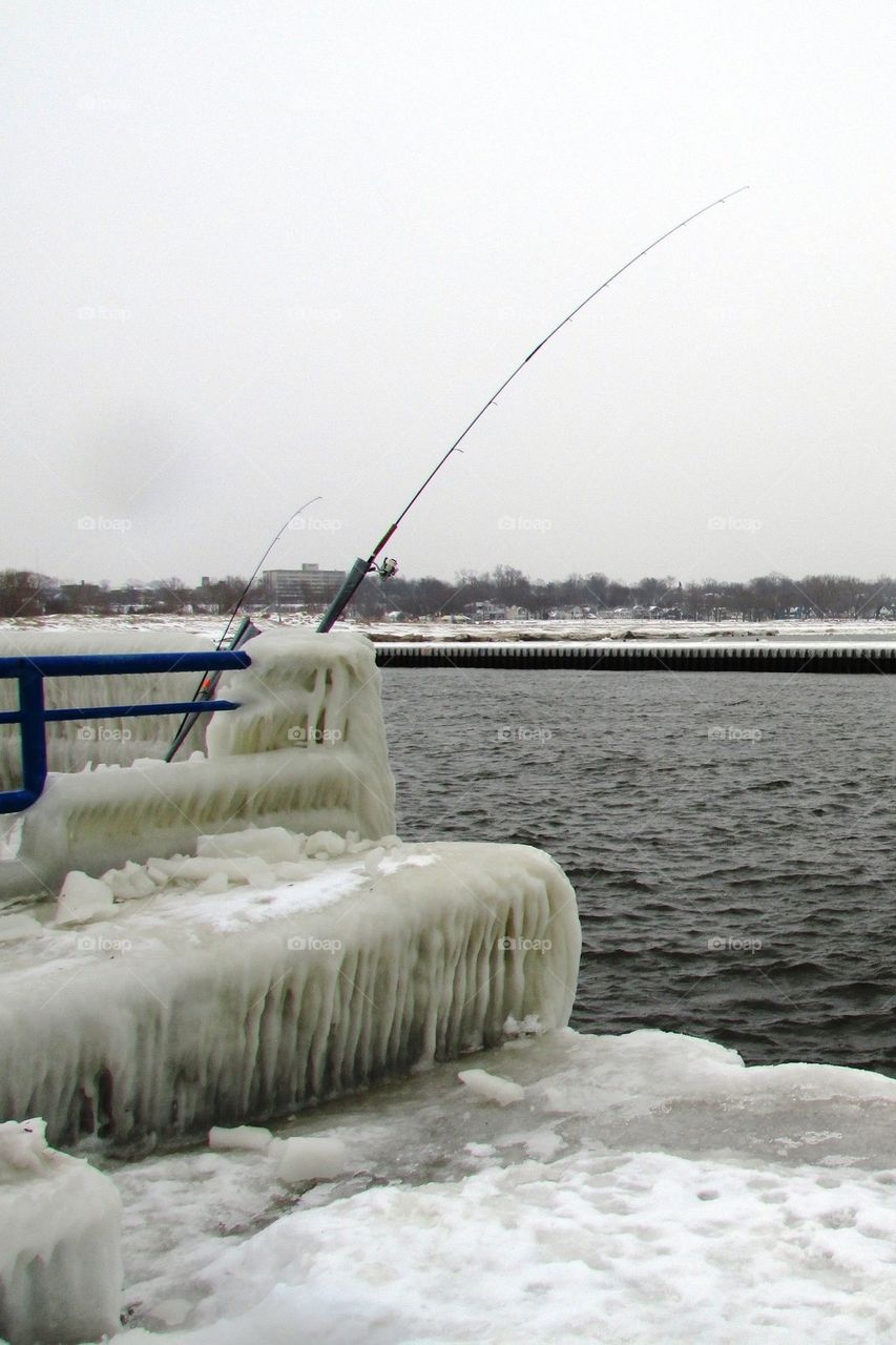 Fishing on Frozen Pier