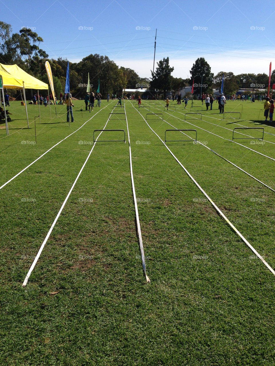 School sports day hurdles event