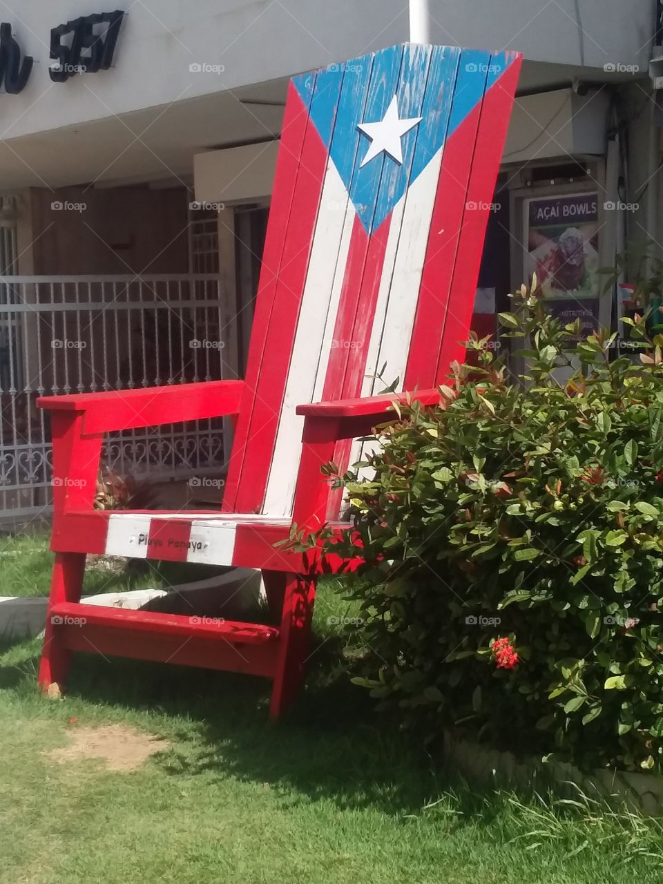 Puerto Rico flag giant beach chair