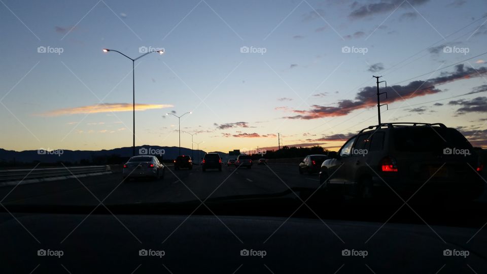 sunset traffic