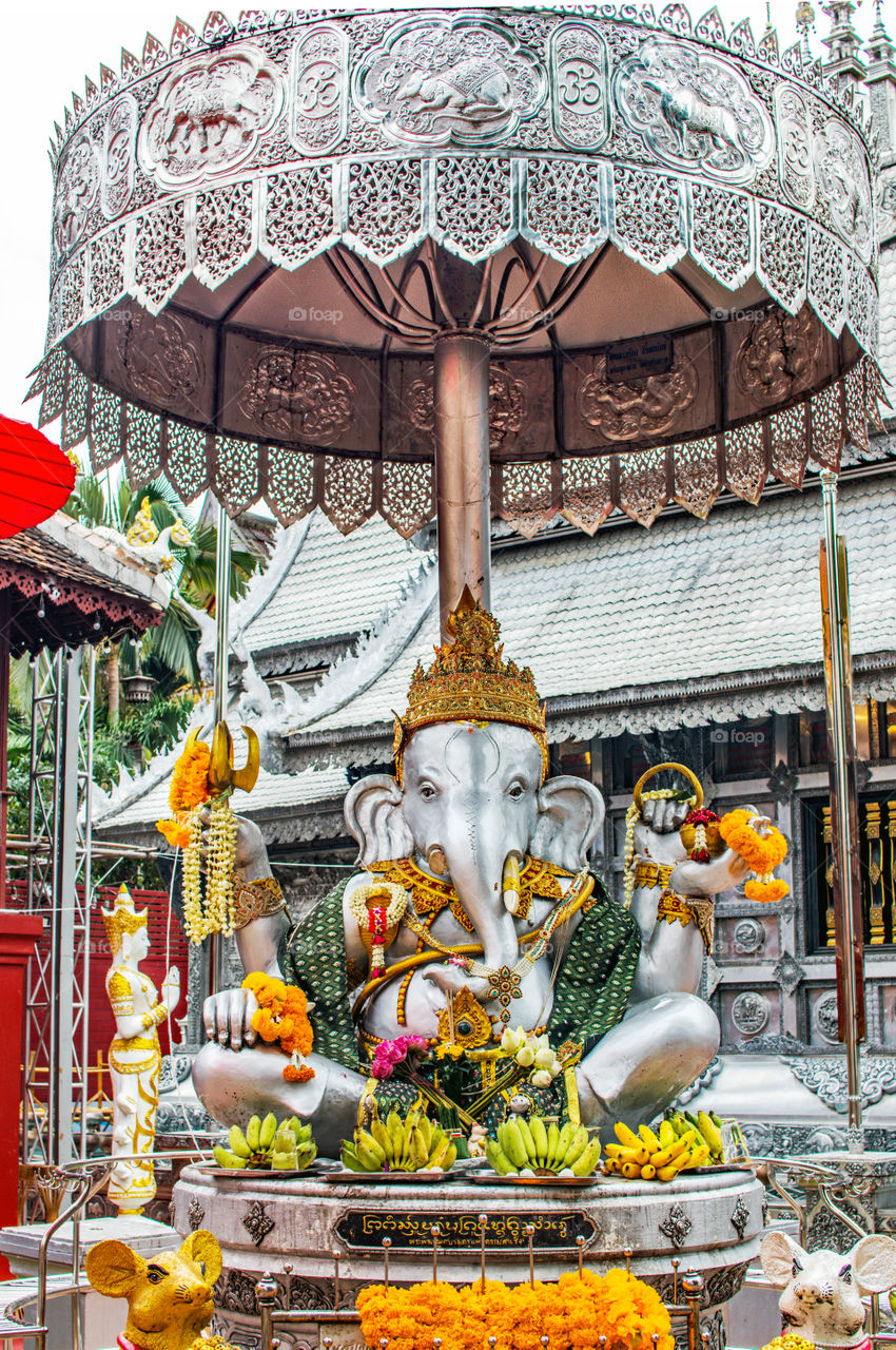 Wat Sri Suphan or the "silver Temple"in Chiang Mai Thailand Asia