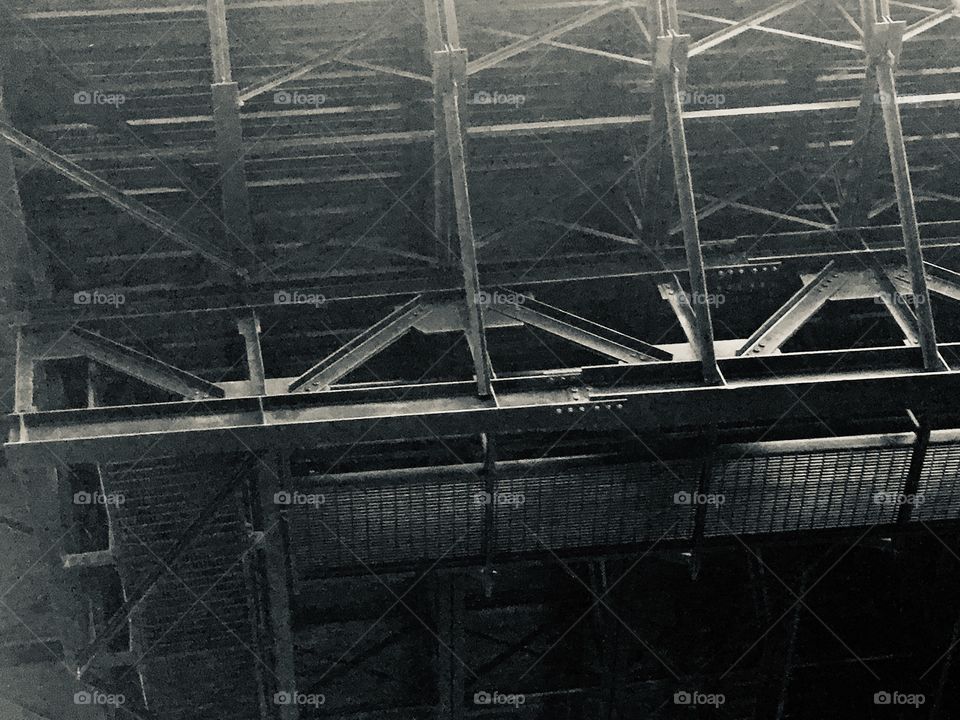 Metal rafters in a building 