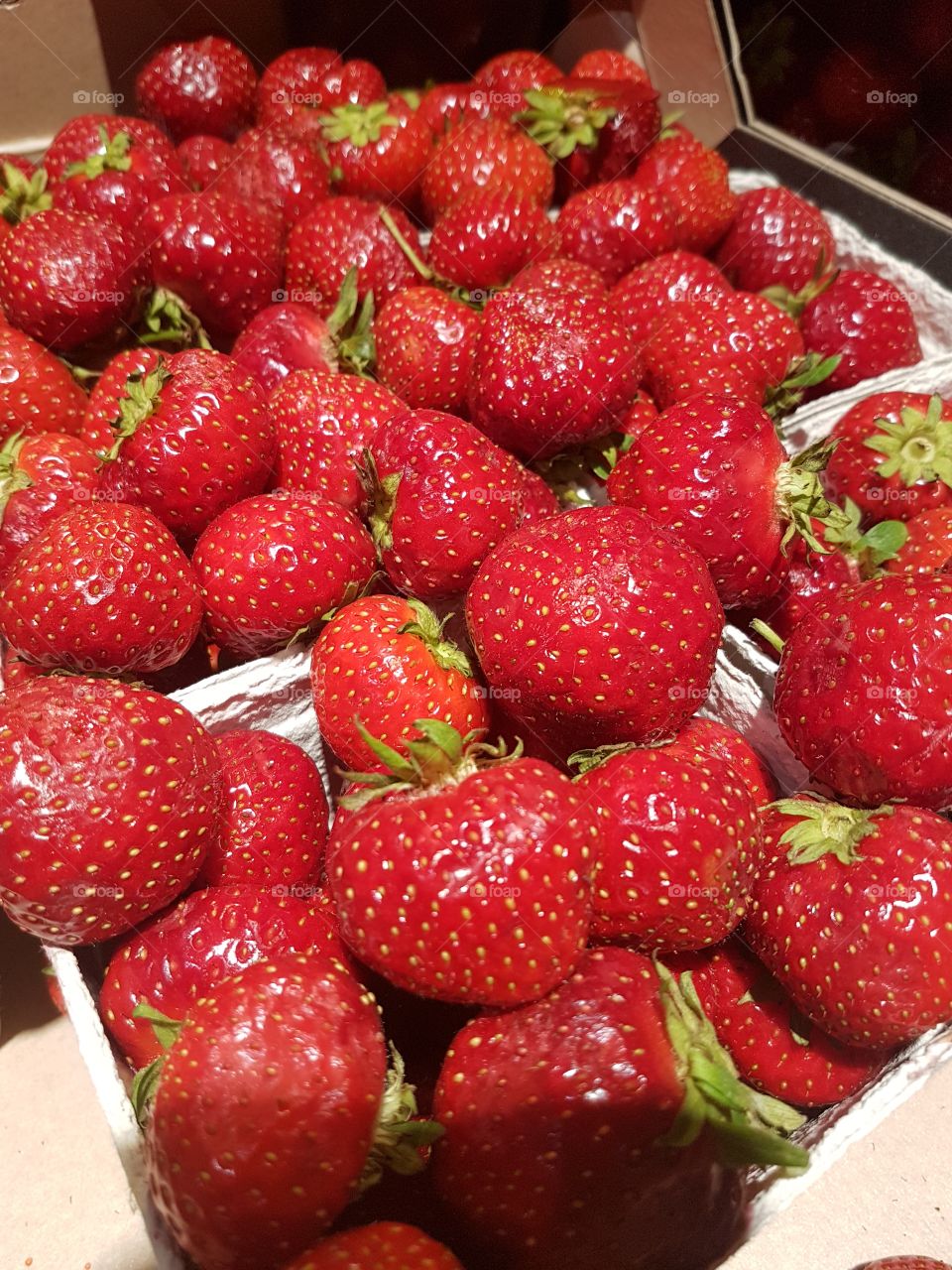 Red, organic and super fresh berries