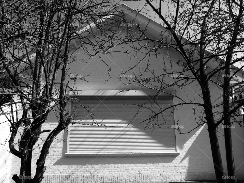 House with a closed window.