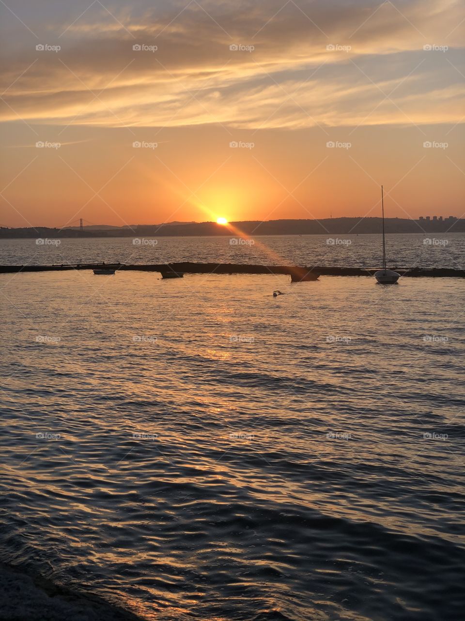 Sunset in River - Portugal