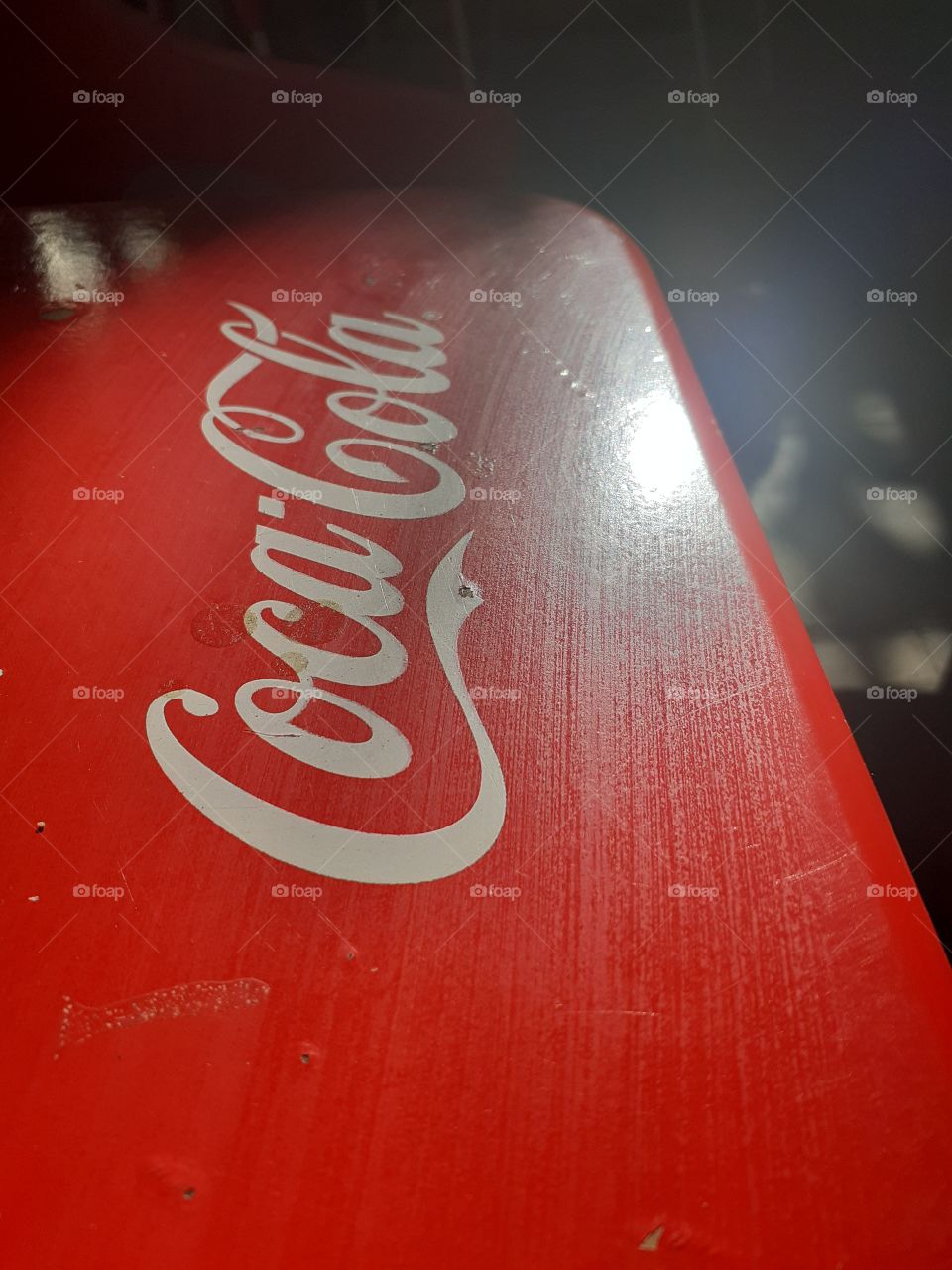cocacola logo on table