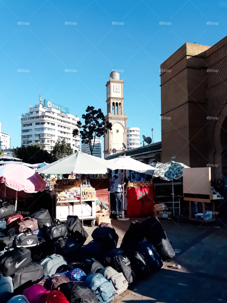 Bab Marrakech in Casablanca, Morocco. Where there is an old market contains various traditional products for sale.