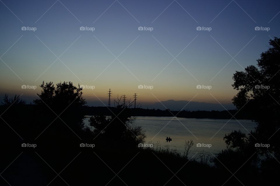 sunset on the big river