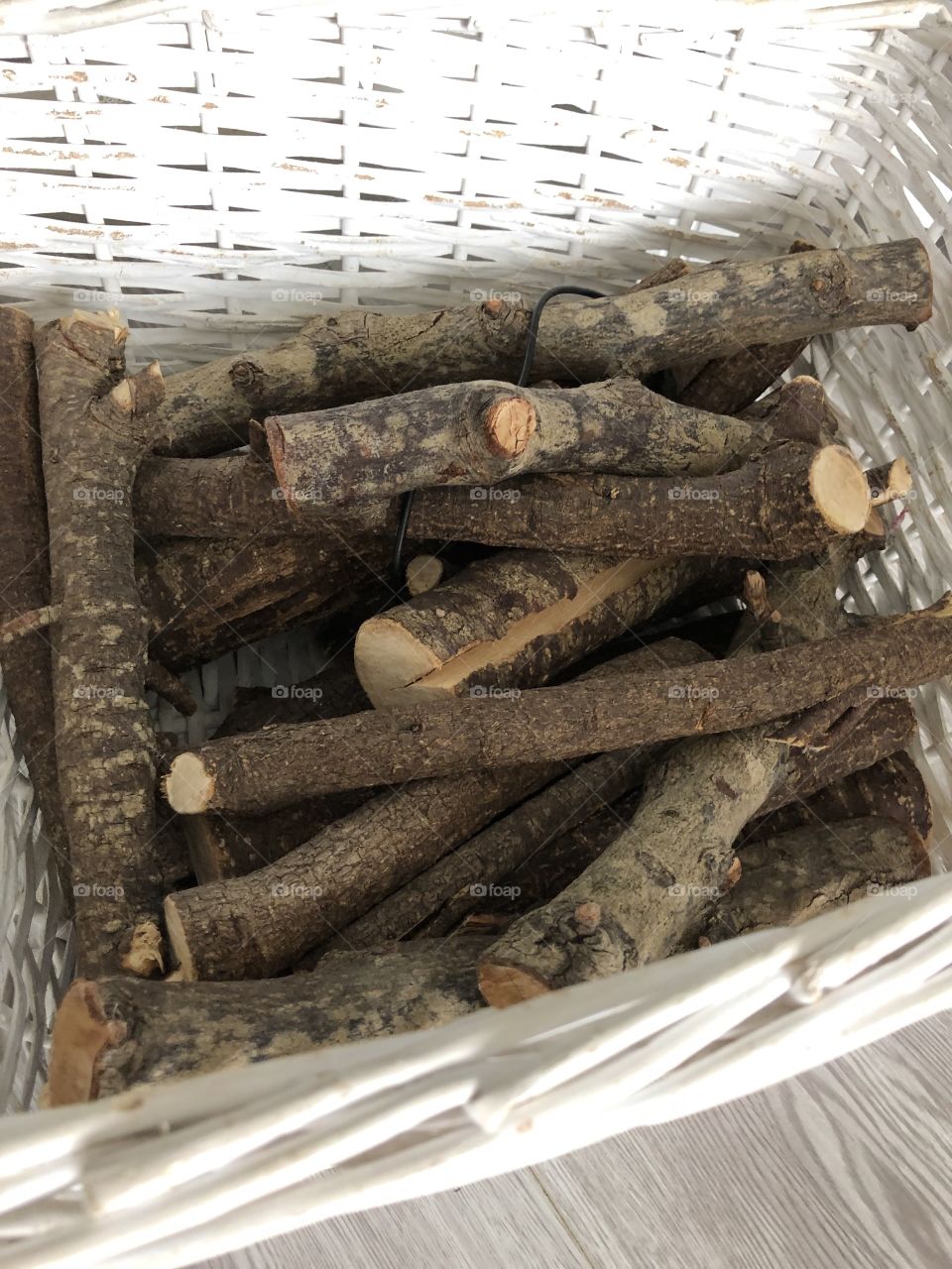 Logs in a basket 
