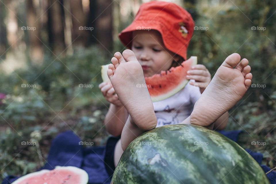 girl and watermelon