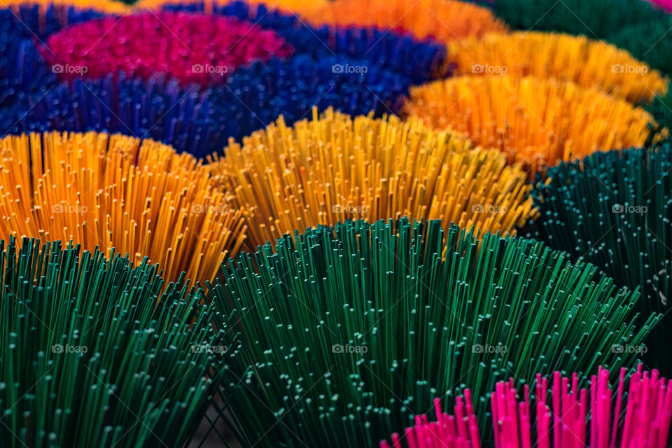 Colorful incense sticks
