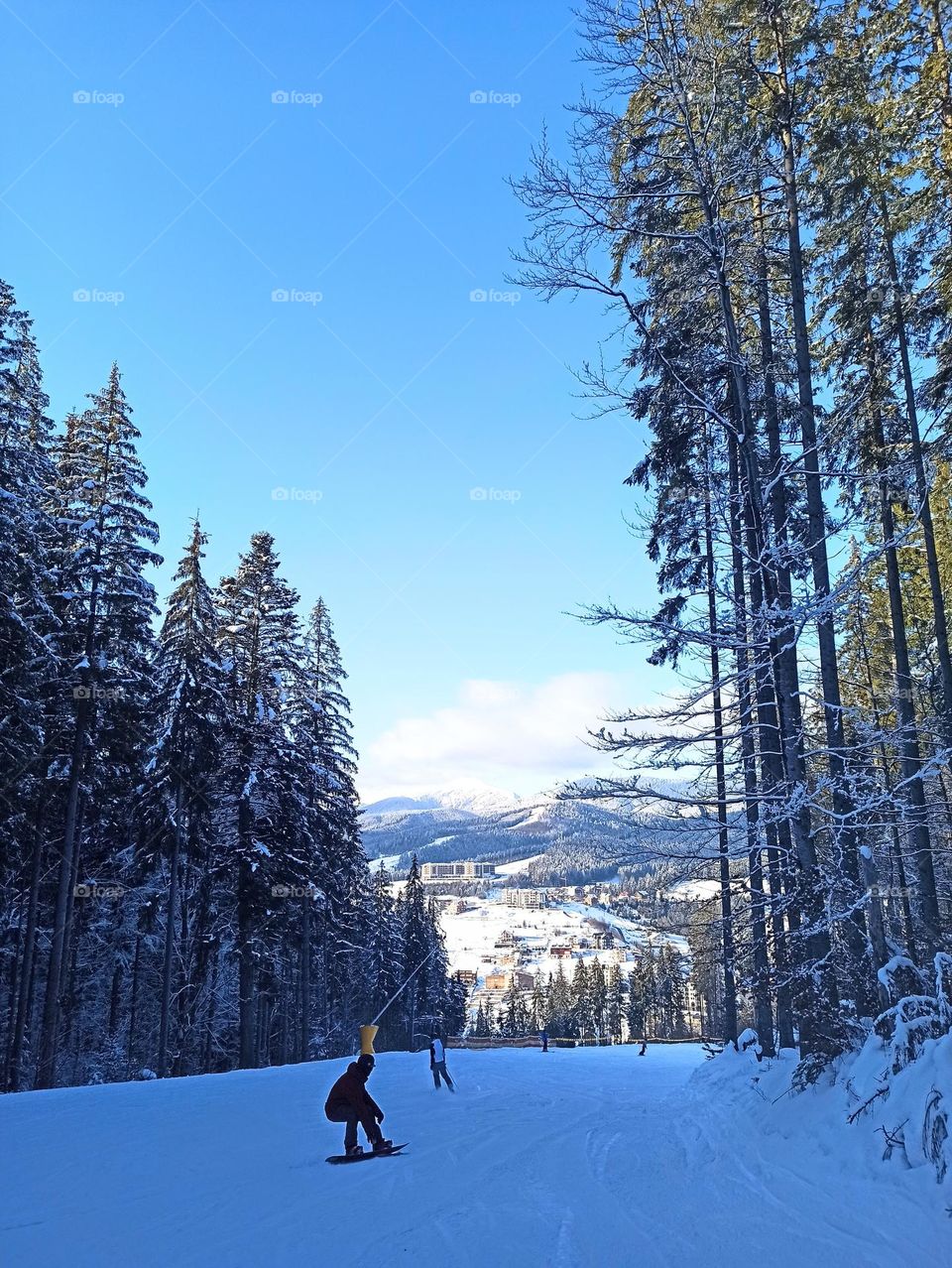 Carpathians in winter, Ukraine, Bukovel