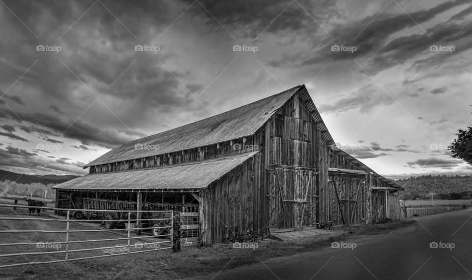 An old abandoned barn in village