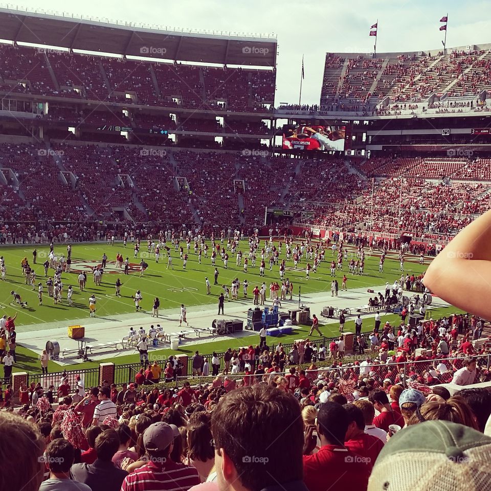 Pre Game Warm Ups. Warm ups before an Alabama Football game. 
