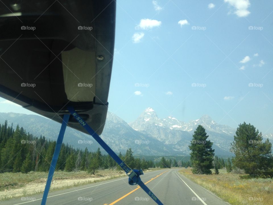 Off to a canoe adventure in the Tetons