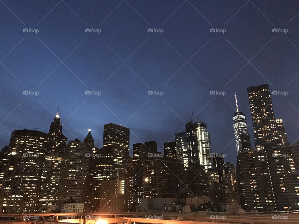 Night view from Brooklyn Bridge 