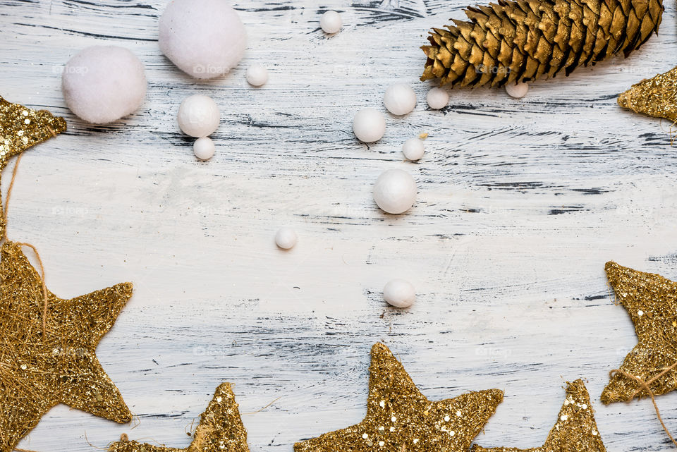 gold and white rustic Christmas background
