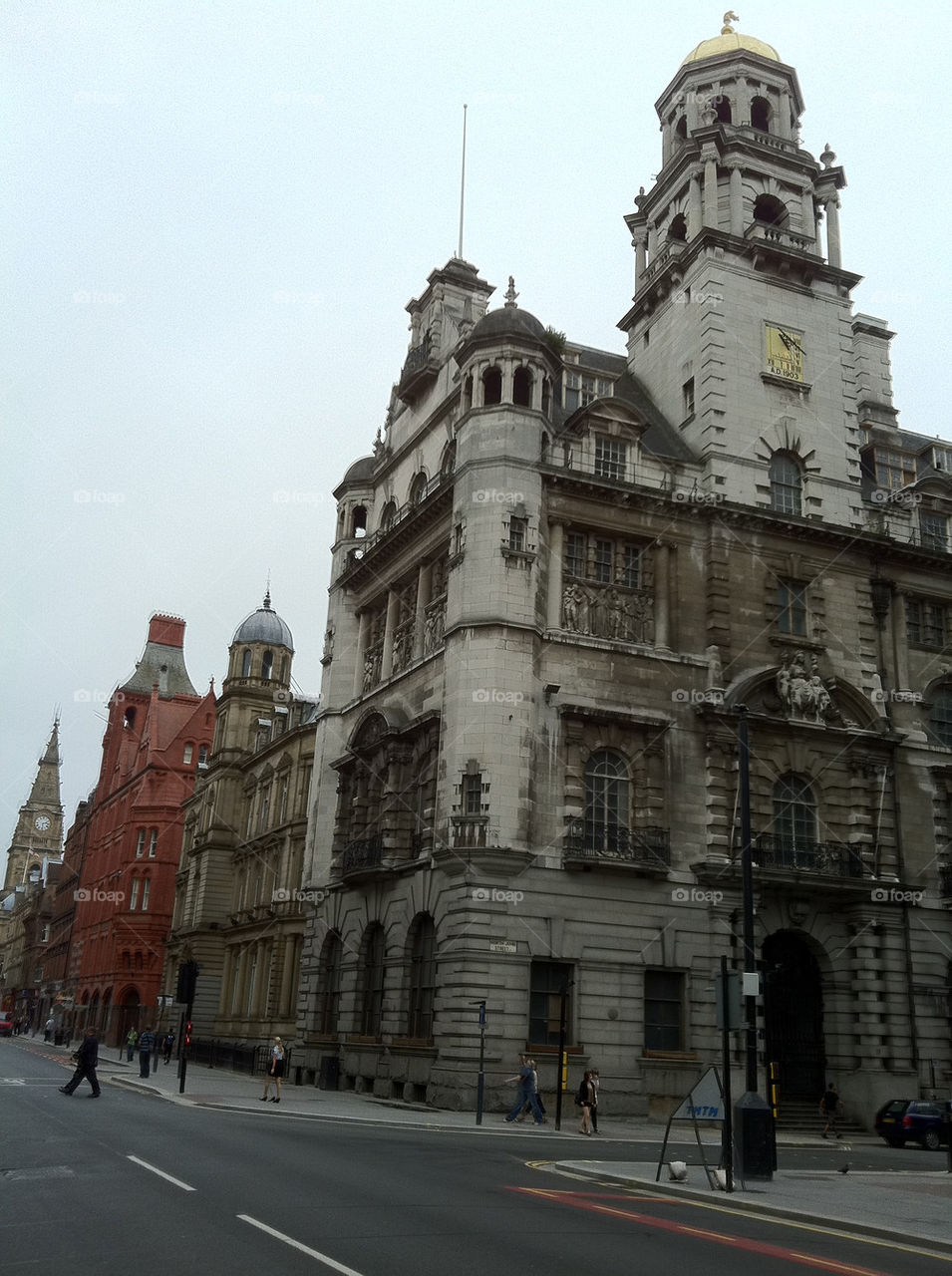 city red buildings streets by jeanello