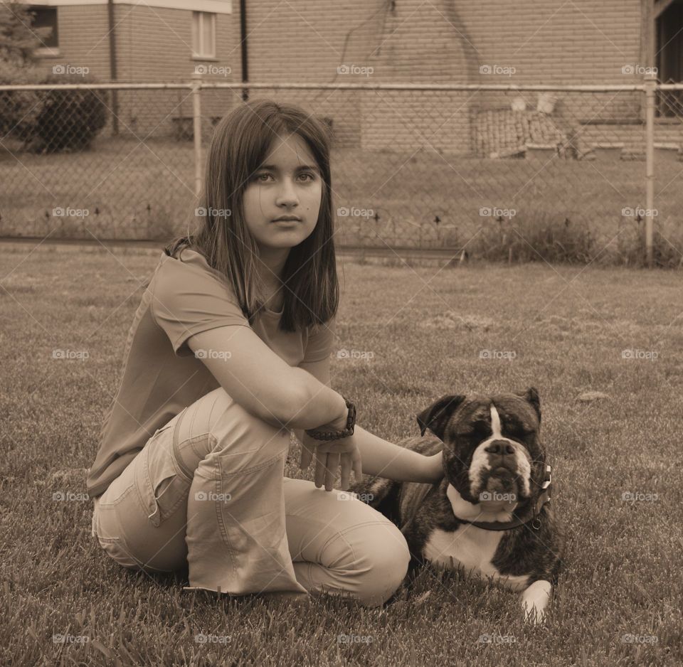 girl and her dog
