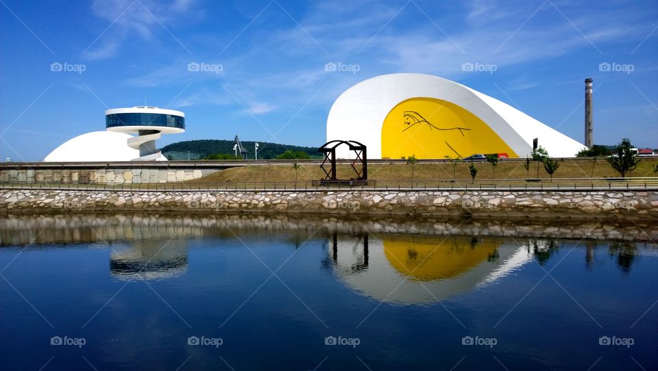 Niemeyer Center building. View of Niemeyer Center building in Aviles, Spain designed by Brazilian architect Oscar Niemeyer