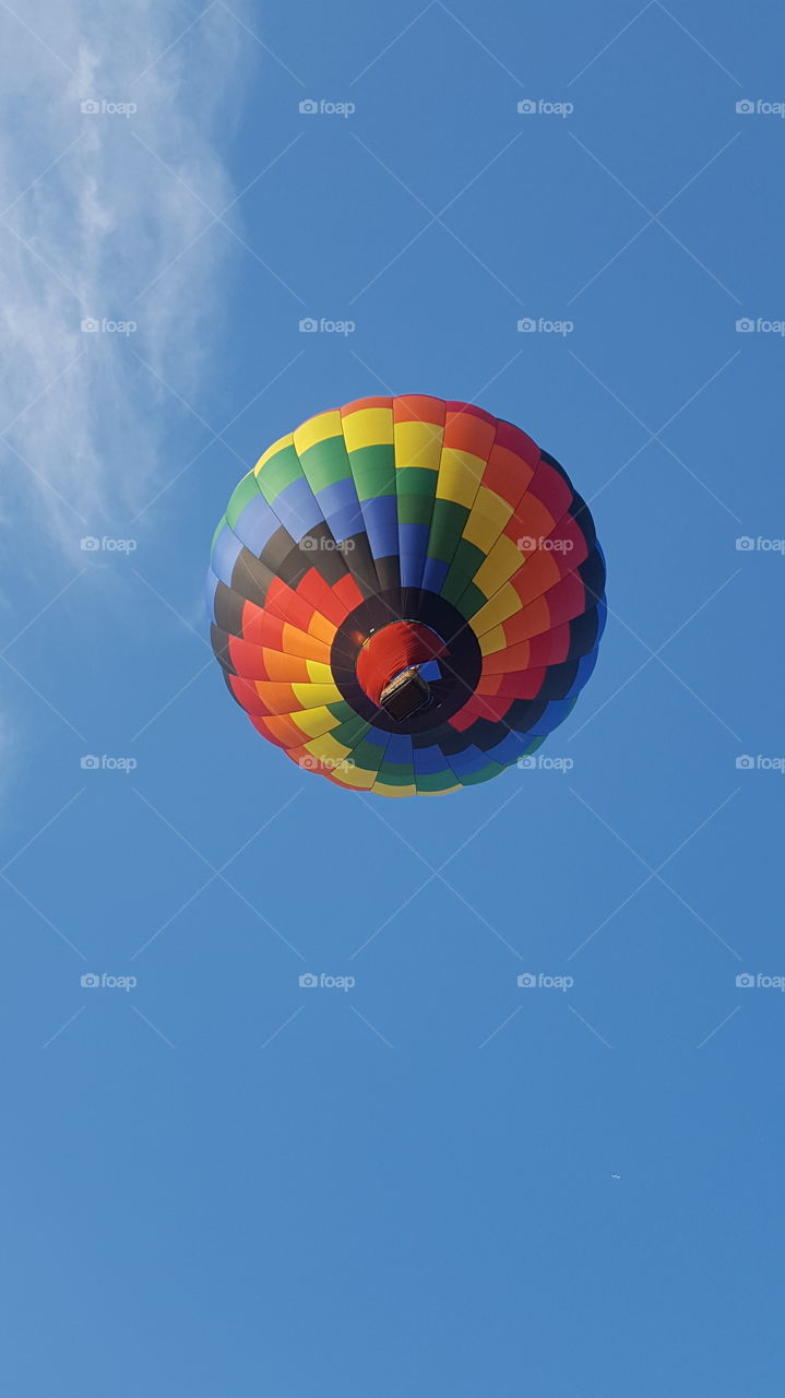 looking up at the balloon