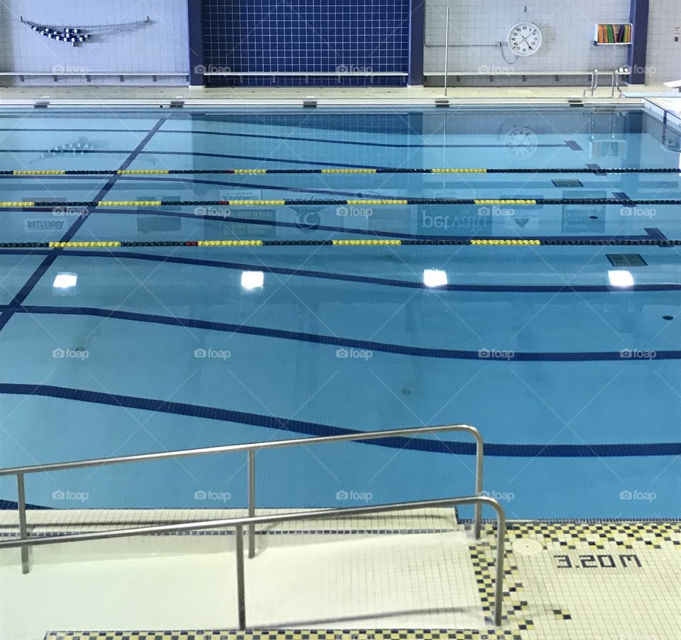 A large blue swimming pool