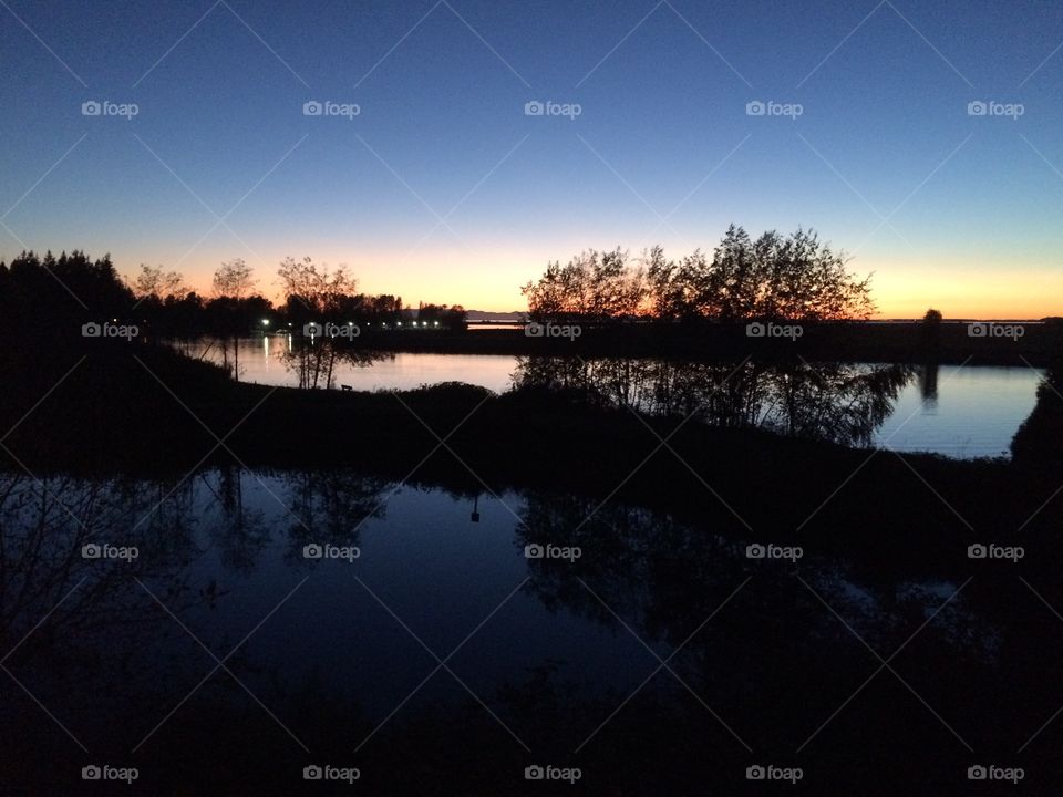 Sunset on the water.