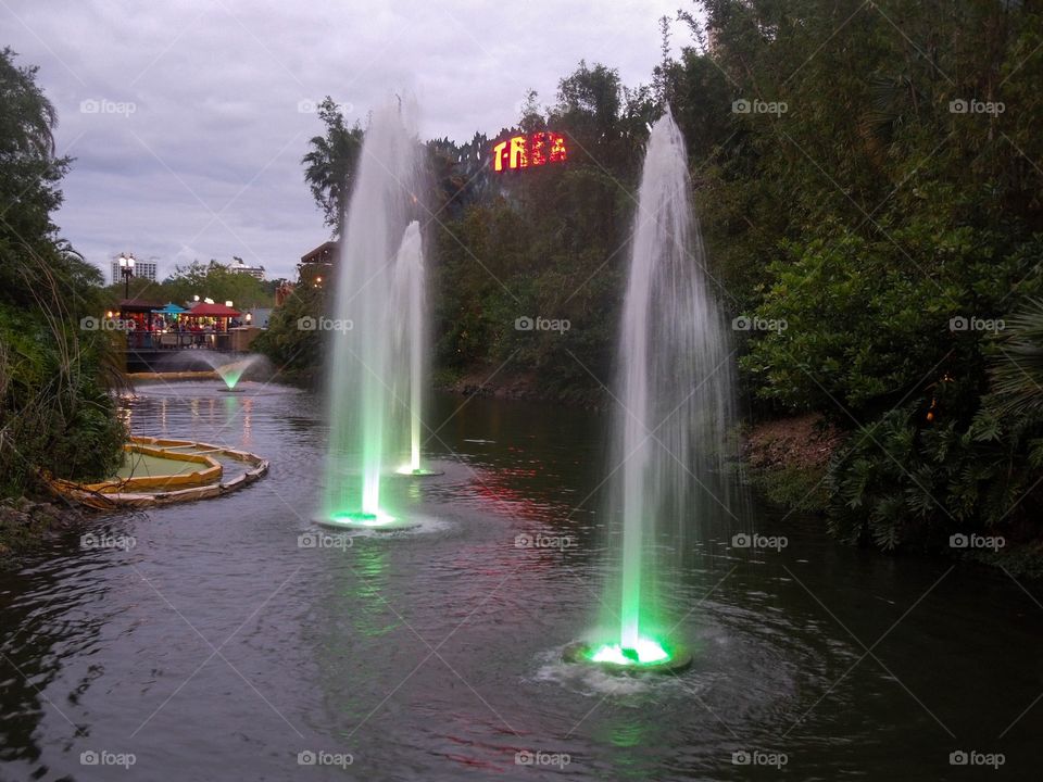 Water fountain . At Disney world Orlando. 