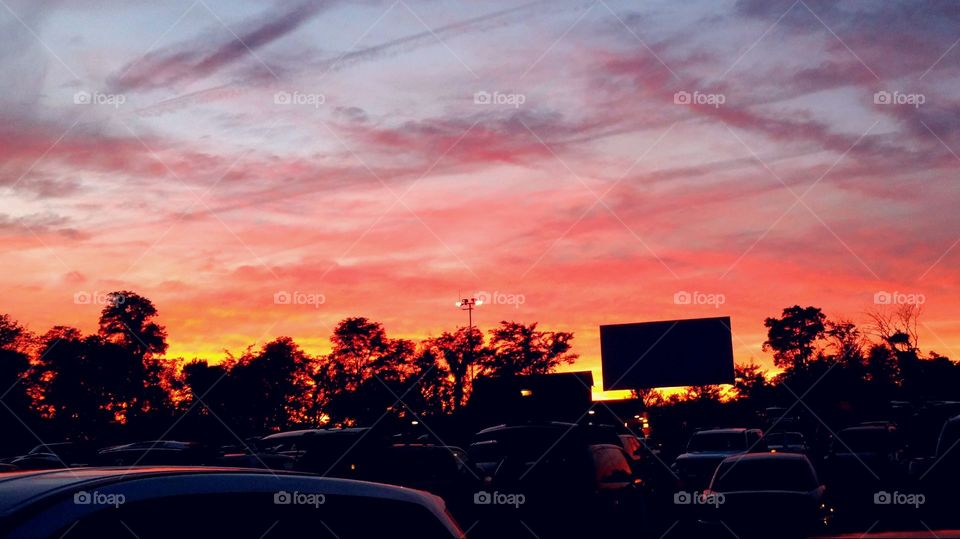 Sunset at the Drive-In. Taken while waiting for our local drive-in's Labor Day dusk 'til dawn marathon to start.