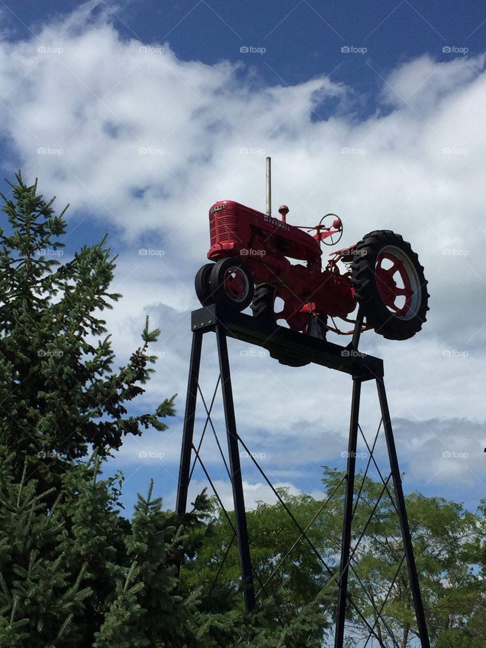 Red Tractor on Display