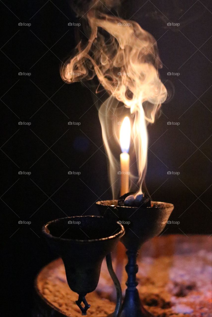 #smoke #candle #fire #church ,# incense #rituals #religion