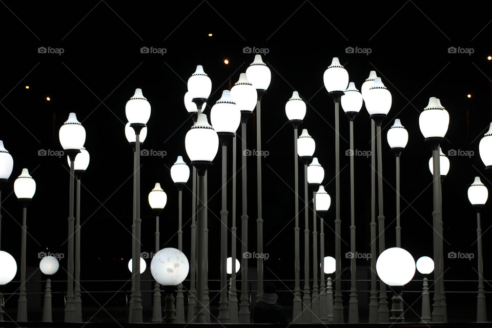 Lanterns, Light, Night, Lamp Street, Lantern City, Reflection, Glare, White, Black and White, City