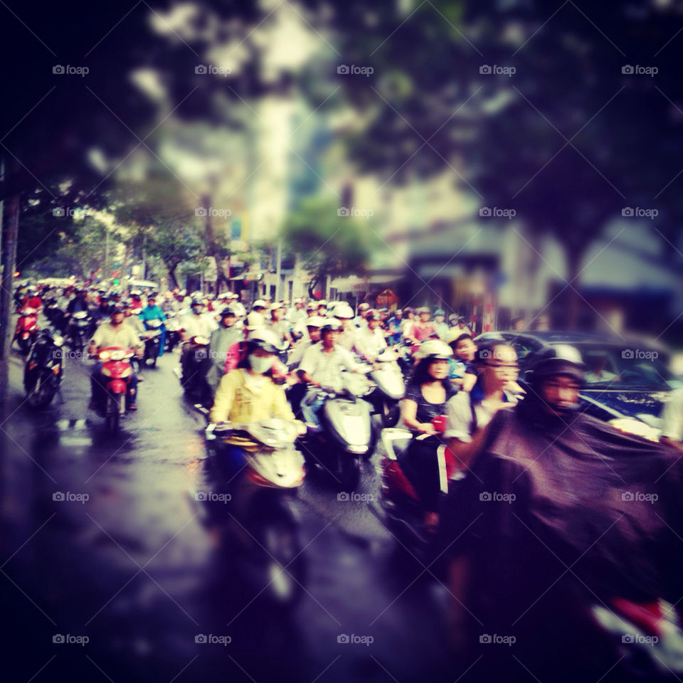 traffic blur vietnam ho chi minh by monkibuns
